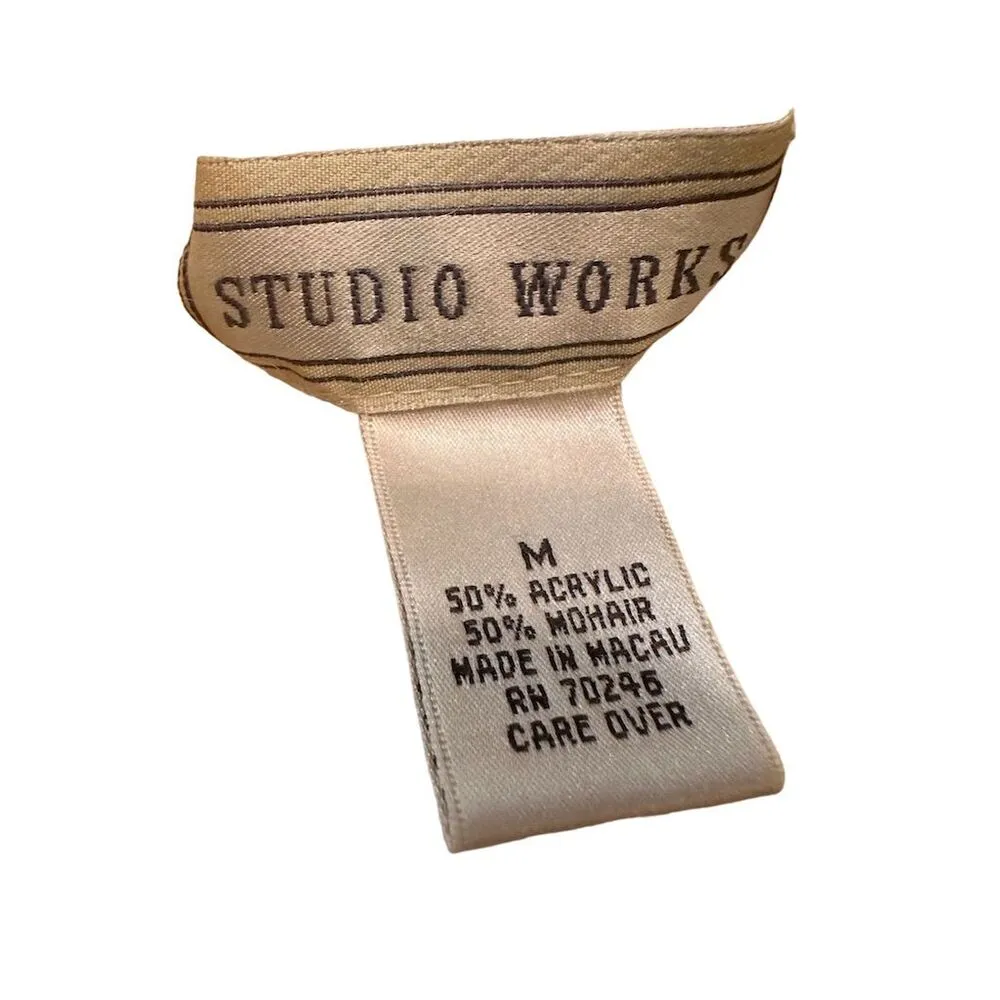 Studio Works Women's Ivory Cable Knit Turtleneck Sweater Size M - Image 9