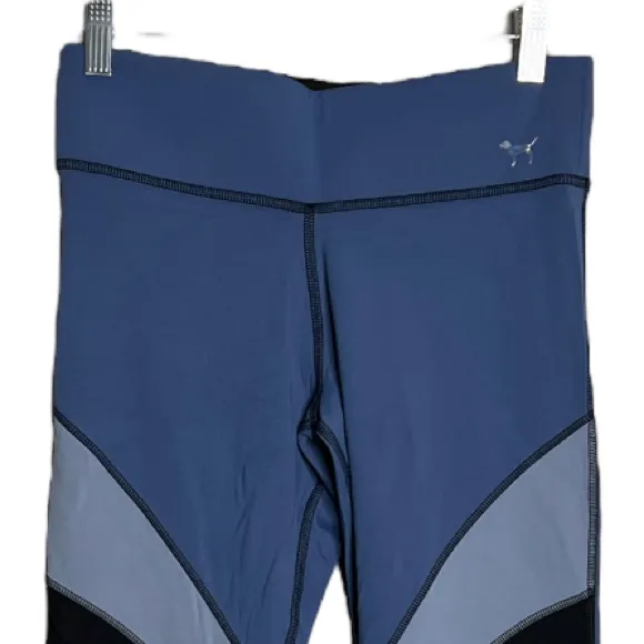 VS Pink Collaboration Pants Black Blue Reversible Leggings‎ Stretch Waist - Image 5