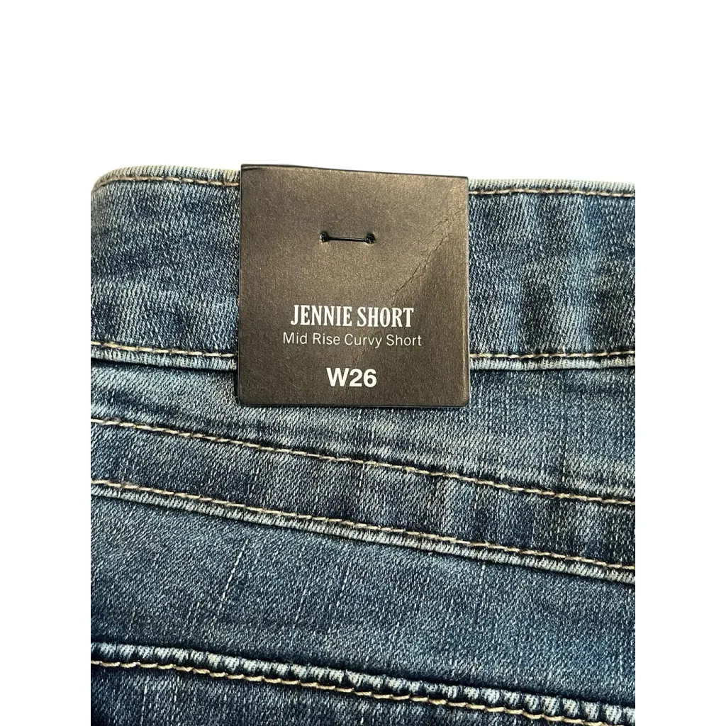 True Religion Jennie Shorts Women's 26 Blue Curvy Mid-Rise Rolled Cuff Flap NWT - Image 9