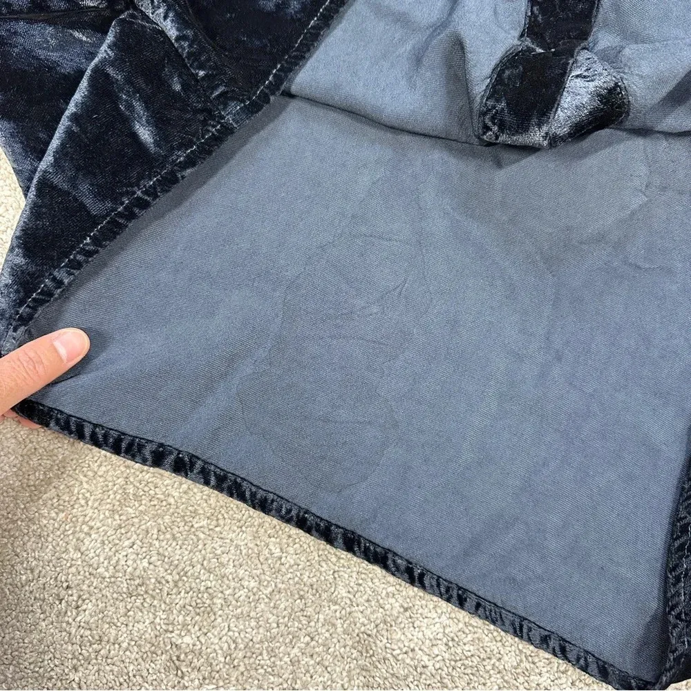 CP Shades Button Front Velvet Velour Top Longsleeve Oversized V-Neck Classic L - Image 14