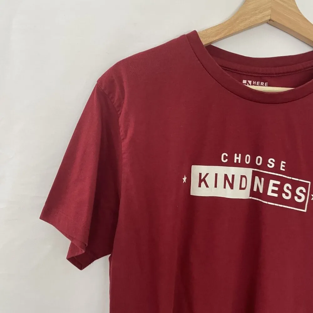 Choose Kindness Here & Now Burgundy Cotton T - Image 2