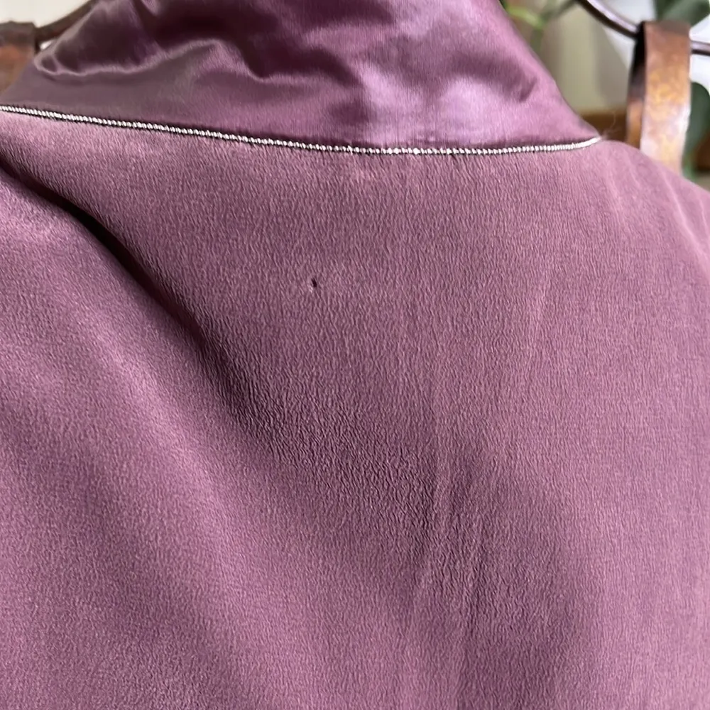 Lafayette 148 Vest Silk Back Purple Zippered Size Medium - Image 10