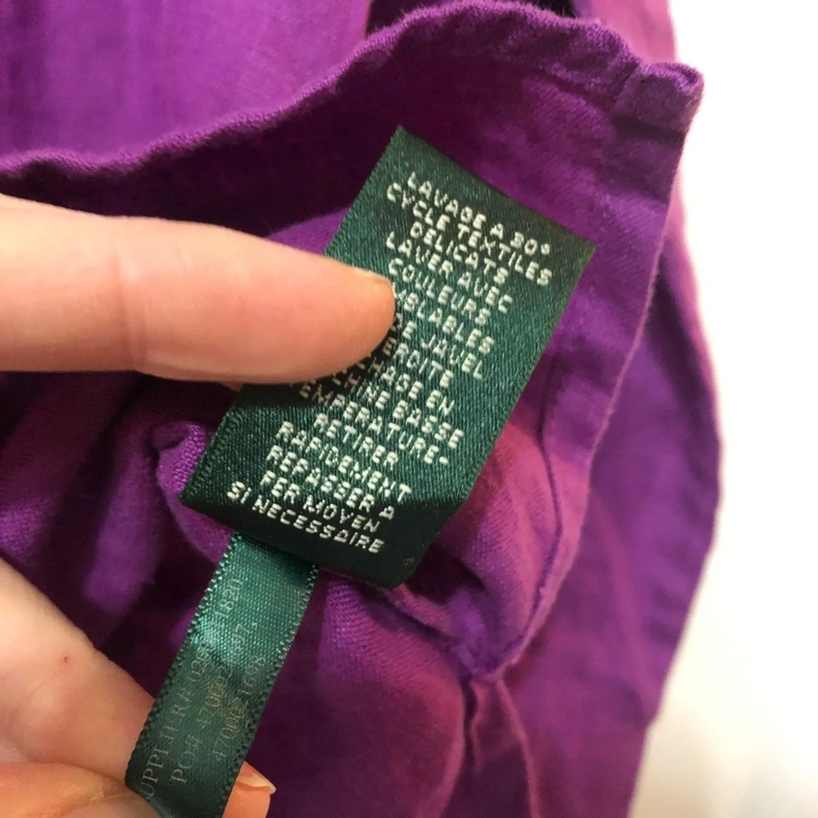 Lauren Ralph Lauren Purple Linen Pullover Blouse Womens PS Lagenlook Boho Beachy - Image 5