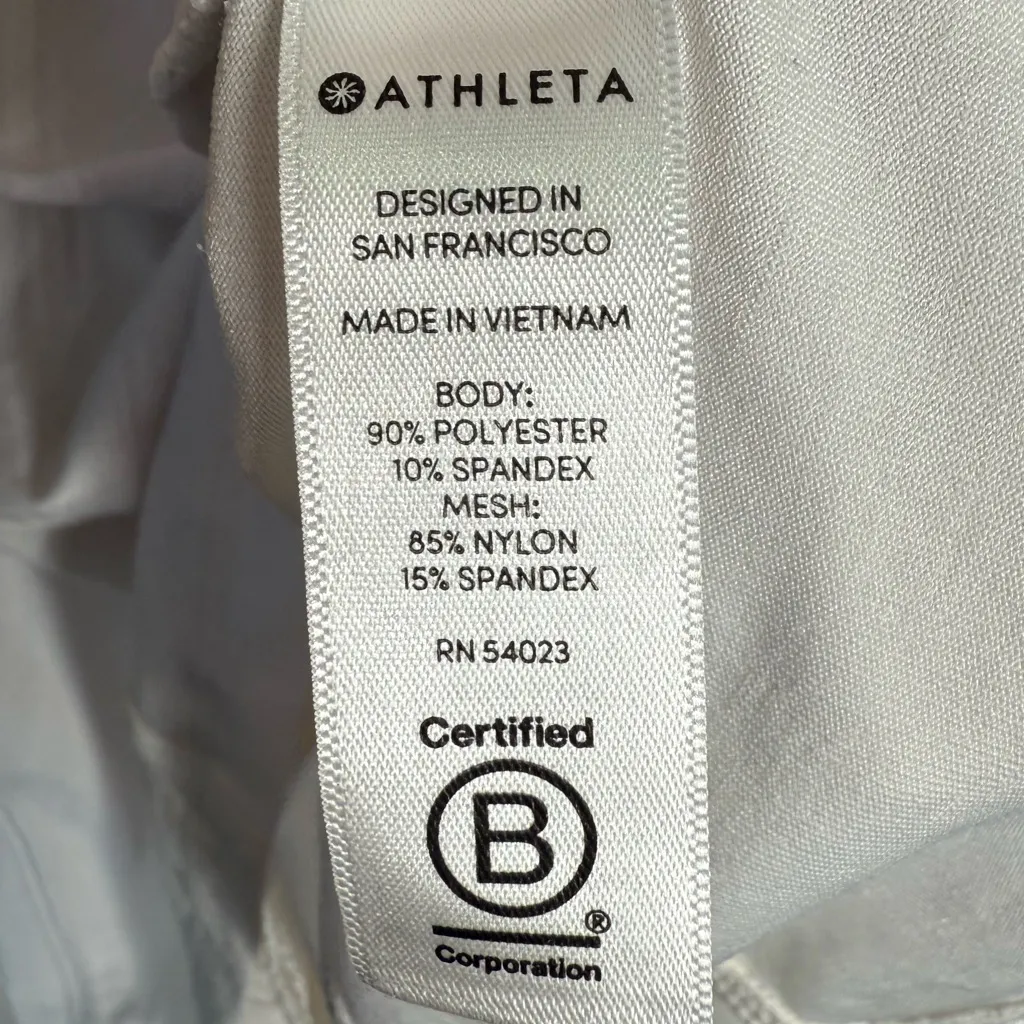 Athleta Crosscurrent UPF Swim Zip Ruched Jacket White W1805 Sz S - Image 7