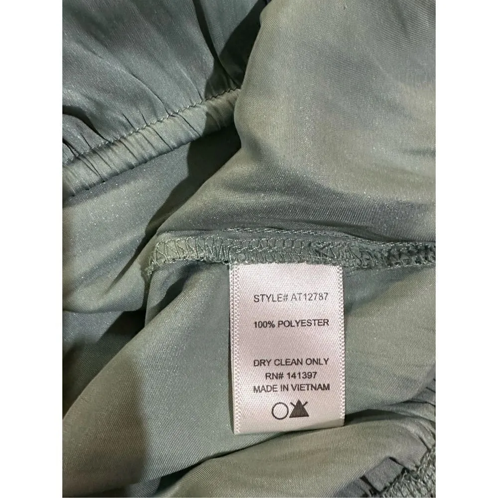 ASTR the Label Aqua Blue Satin Ruffle Crop Top small chic boho - Image 9