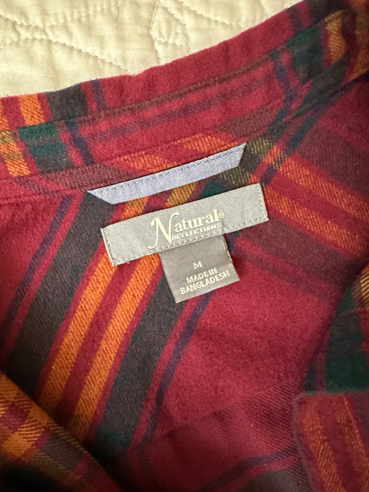 Flannel Button Up Red Size M - Image 3