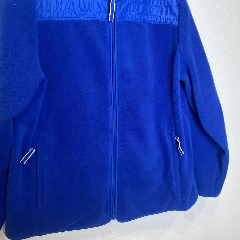 Talbots Petites Royal Blue Polar Fleece Zipper Jacket Long Sleeve EUC XLP - Image 3