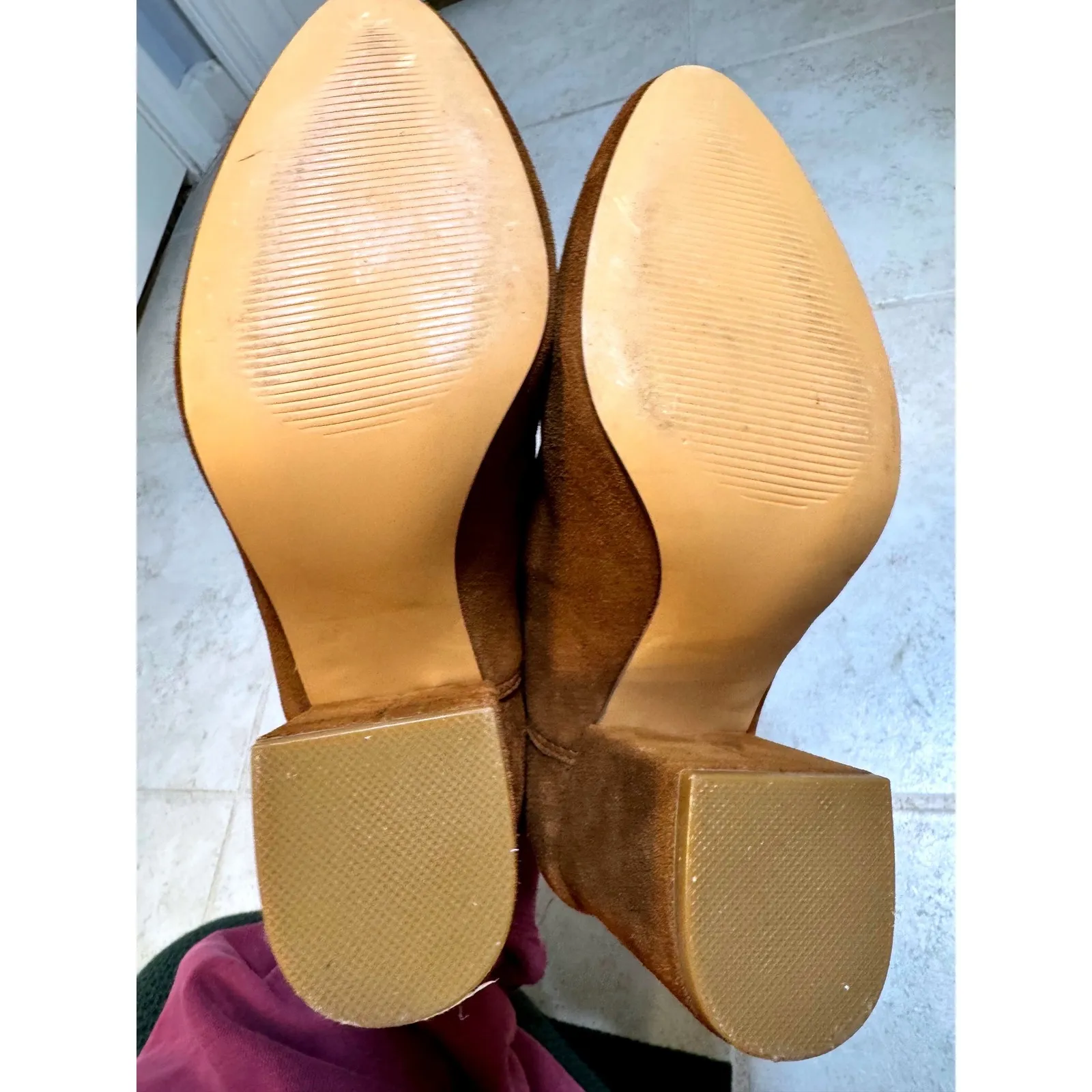 Steve Madden Rookie Cut Out Ankle Booties Brown Suede Block Heel Women's 7.5 - Image 6