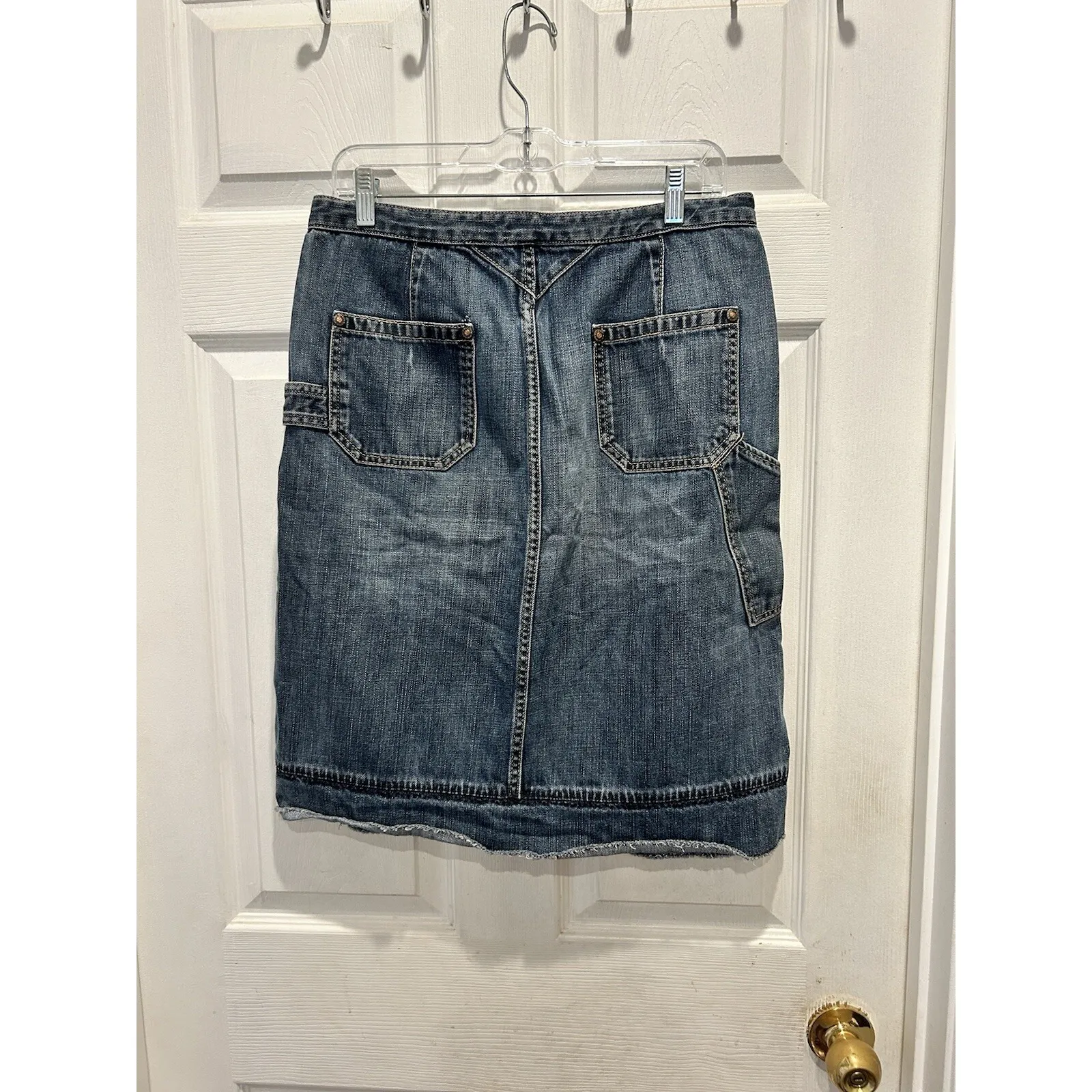 Banana Republic Premium Denim Women's Blue Jean Skirt Size 8 Knee Length - Image 5