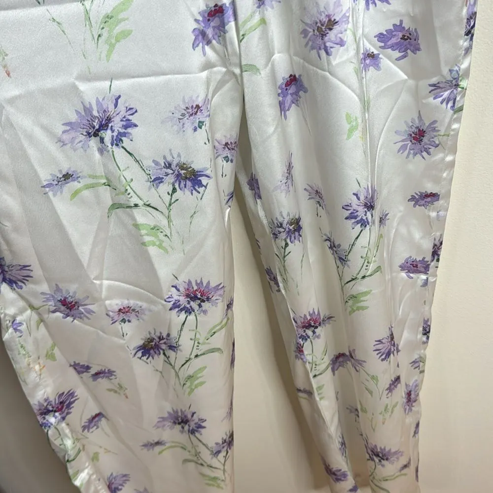 Hope & Ivy Avery floral print satin jumpsuit in lilac size 14 - Image 6