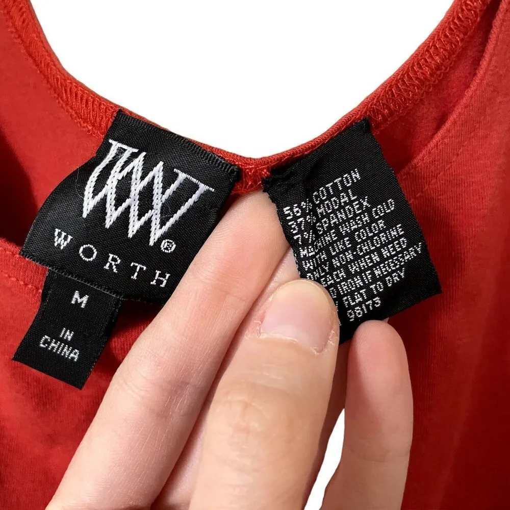 W by Worth coral tank top classic casual summer shirt comfortable women's style - Image 3