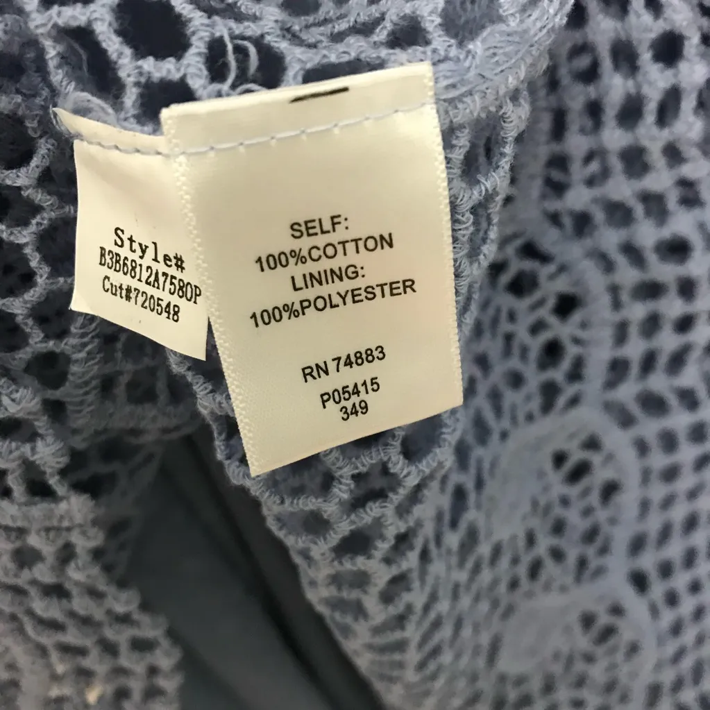 Adiva Light Blue Crochet Women's Blouse Size 1X - Image 3