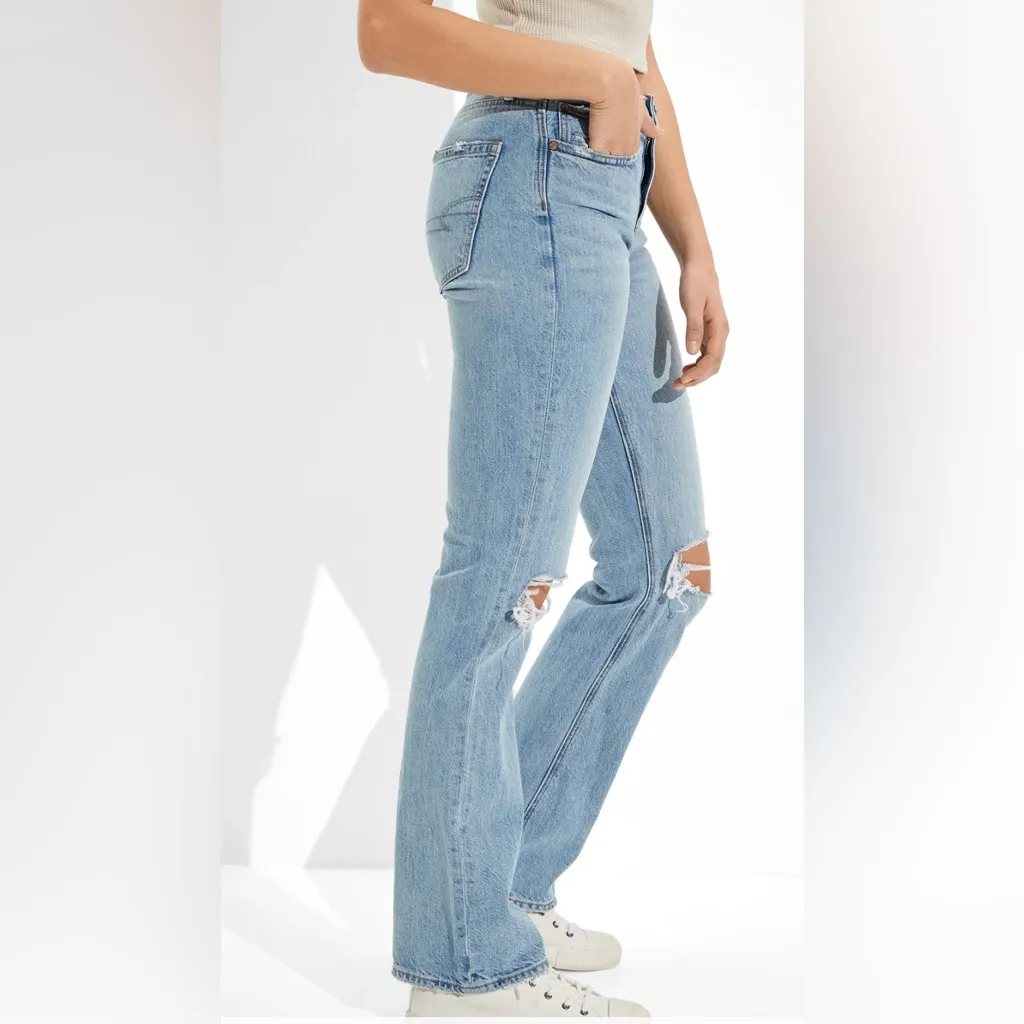 American Eagle 90’s bootcut distressed knees light wash comfort waist jeans 2reg - Image 6