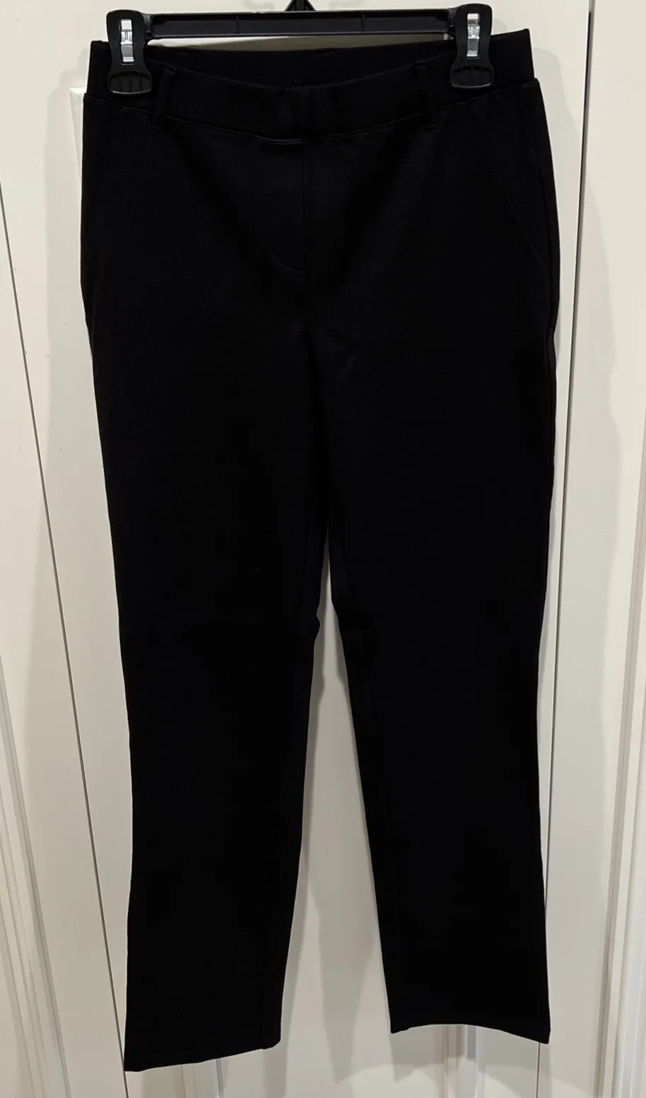 Quince Womens Ultra-Stretch Ponte Straight Leg Pants Black Pull On Capsule - Image 1