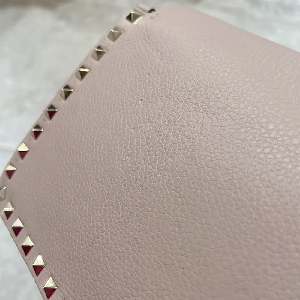 Valentino Garavani Rockstud Leather Crossbody Mauve Pink EXCELLENT Retail $1,950 - Image 15