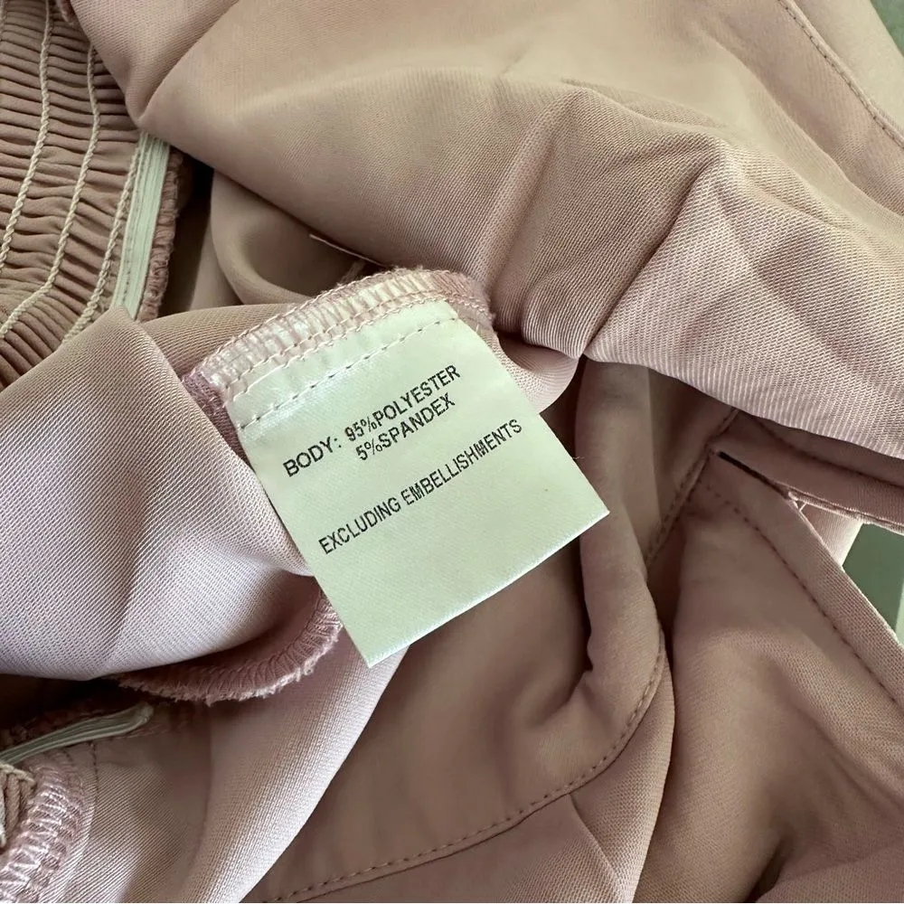 Zoella Long Sleeve V Neck Mini Dress Pink w Bubble Sleeves Sz 10 - Image 11