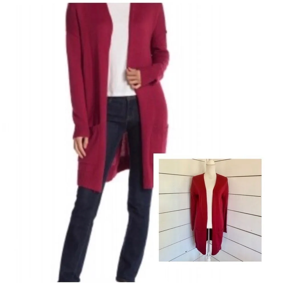 ABOUND Red Knit Open Long Duster Cardigan Size XS NEW - Image 12