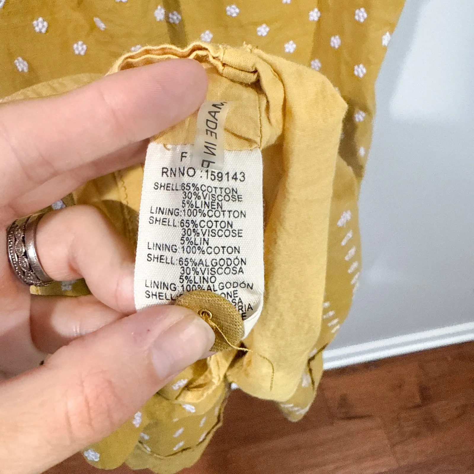 FRNCH Alea Floral Shirtdress Khaki Size XS EUC Button Front Short Sleeve - Image 6