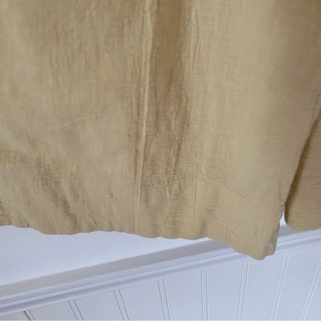 Free People At Ease Two Piece Set Light Yellow Gauzy Crop Top Wide Leg Pants - Image 9