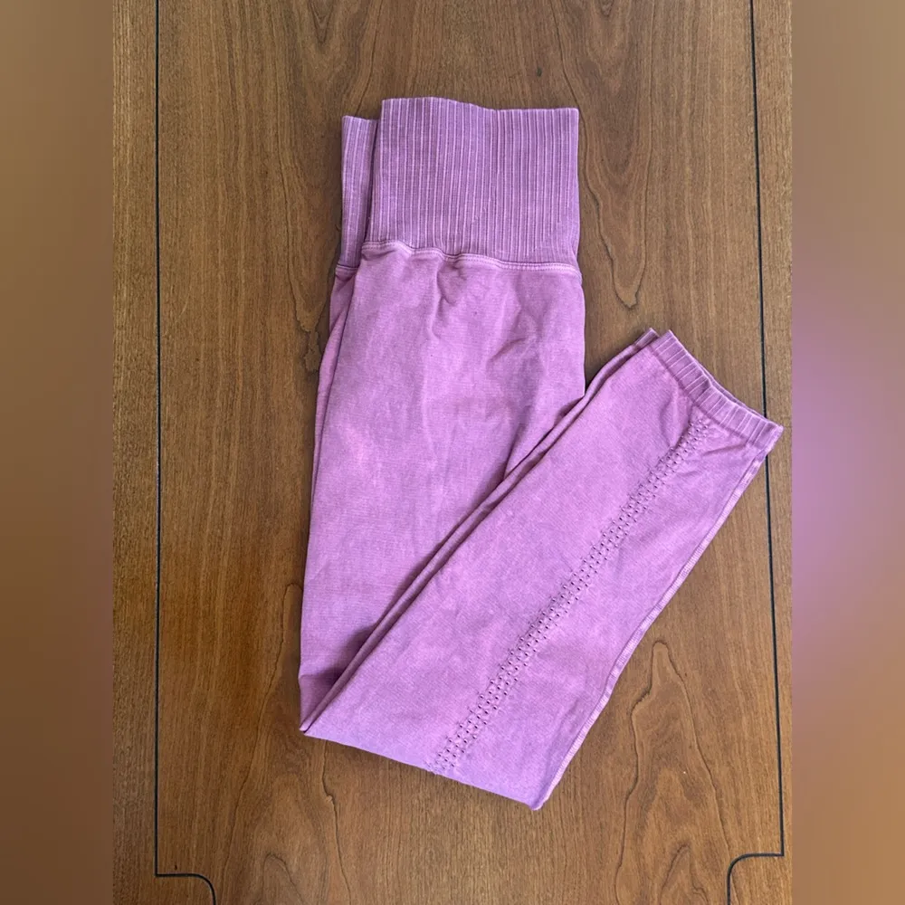 Free People Pink Seamless Ribbed Waist Leggings XS - Image 2