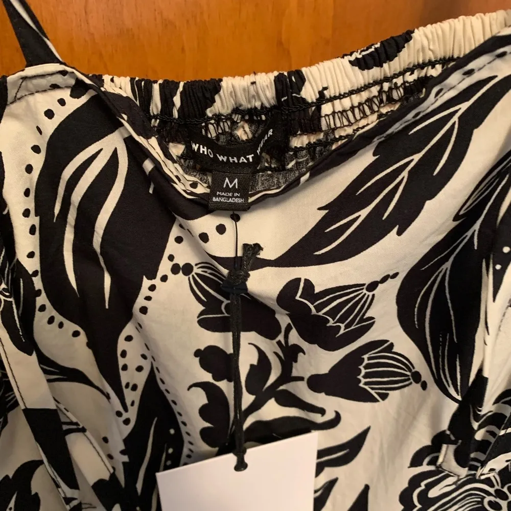 Who What Wear Women's Black White Midi Sundress Size M NWT - Image 5