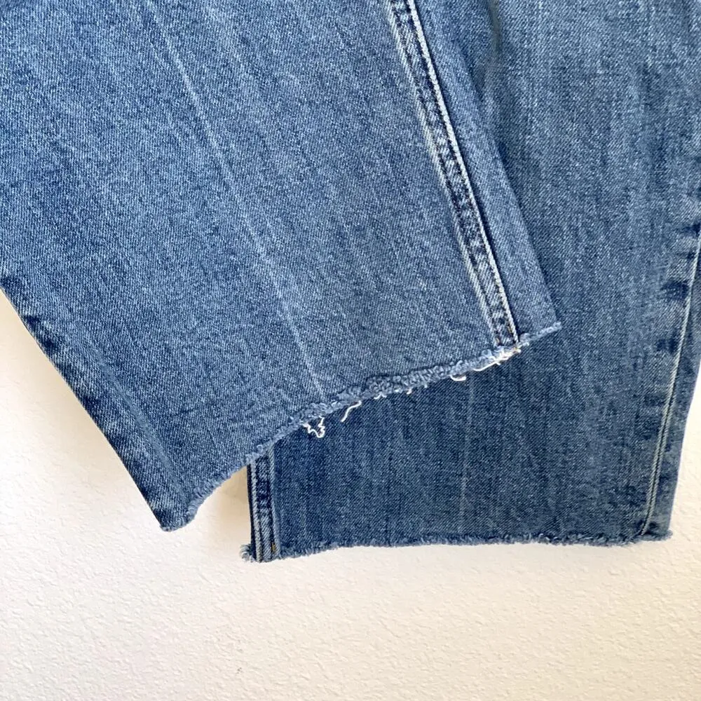 NEW Everlane The Way High Raw Hem Straight Jean in Mid Indigo - Image 10