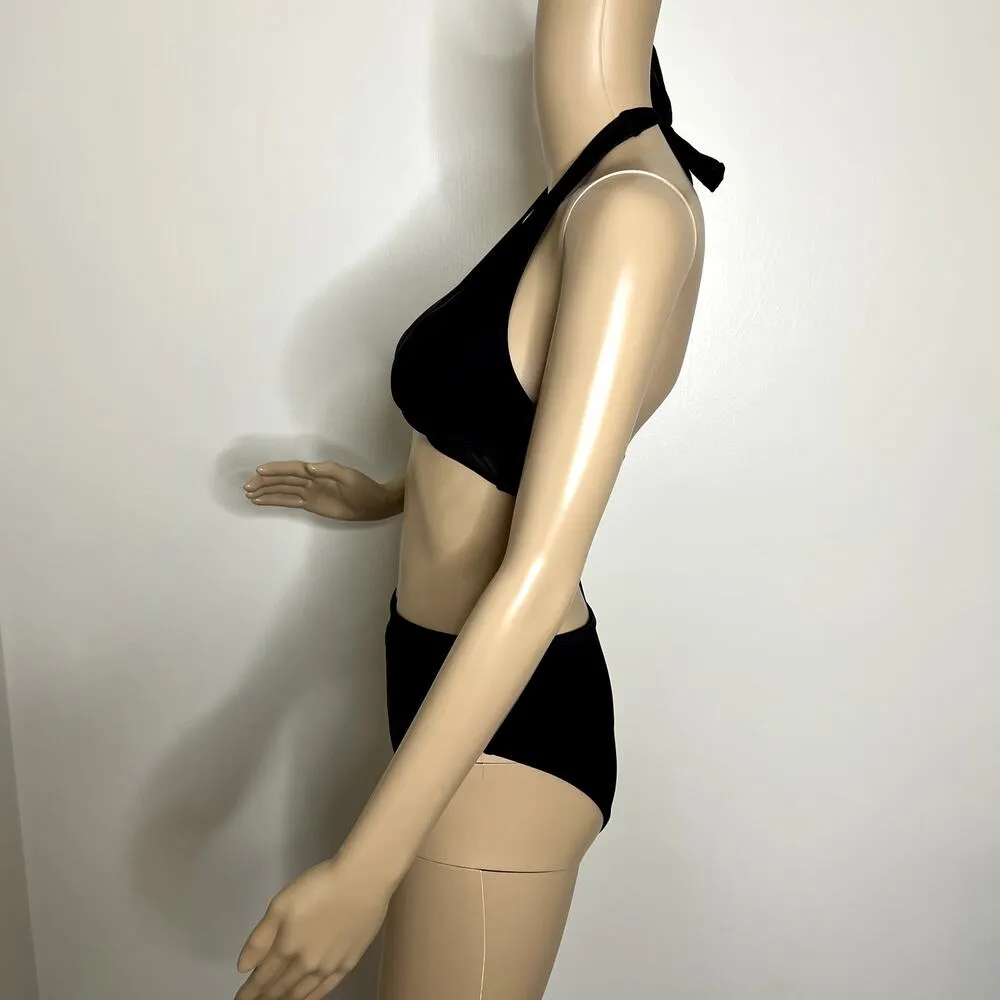 Cupshe Black Mesh Halter Bikini - Image 2