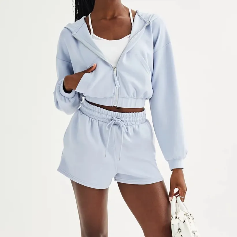 Tinseltown Cropped Hoodie Zip Front Hooded Sweatshirt Jacket Activewear Large - Image 8