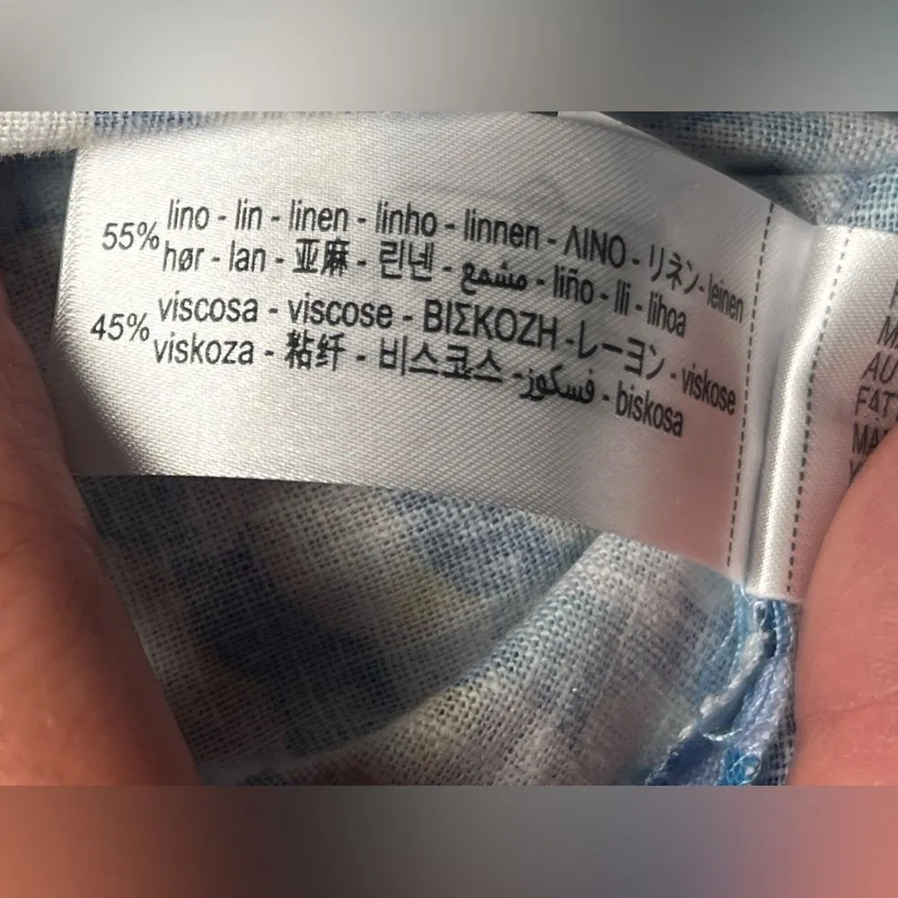 Zara Pareo Wrap Skirt in Blue Geometric Print, Size XS - Image 7