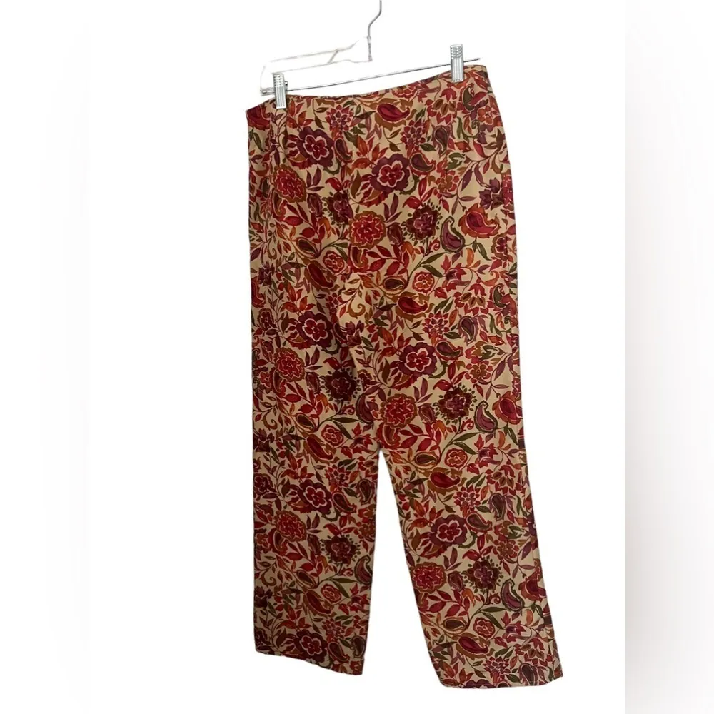 Ralph Lauren 100% Silk Floral Pants 8 - Image 3