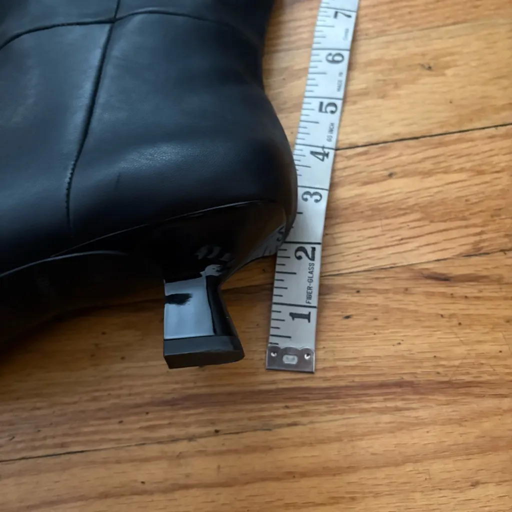 Franco Sarto Black Kitten Heel Boots Size 8 - Image 2