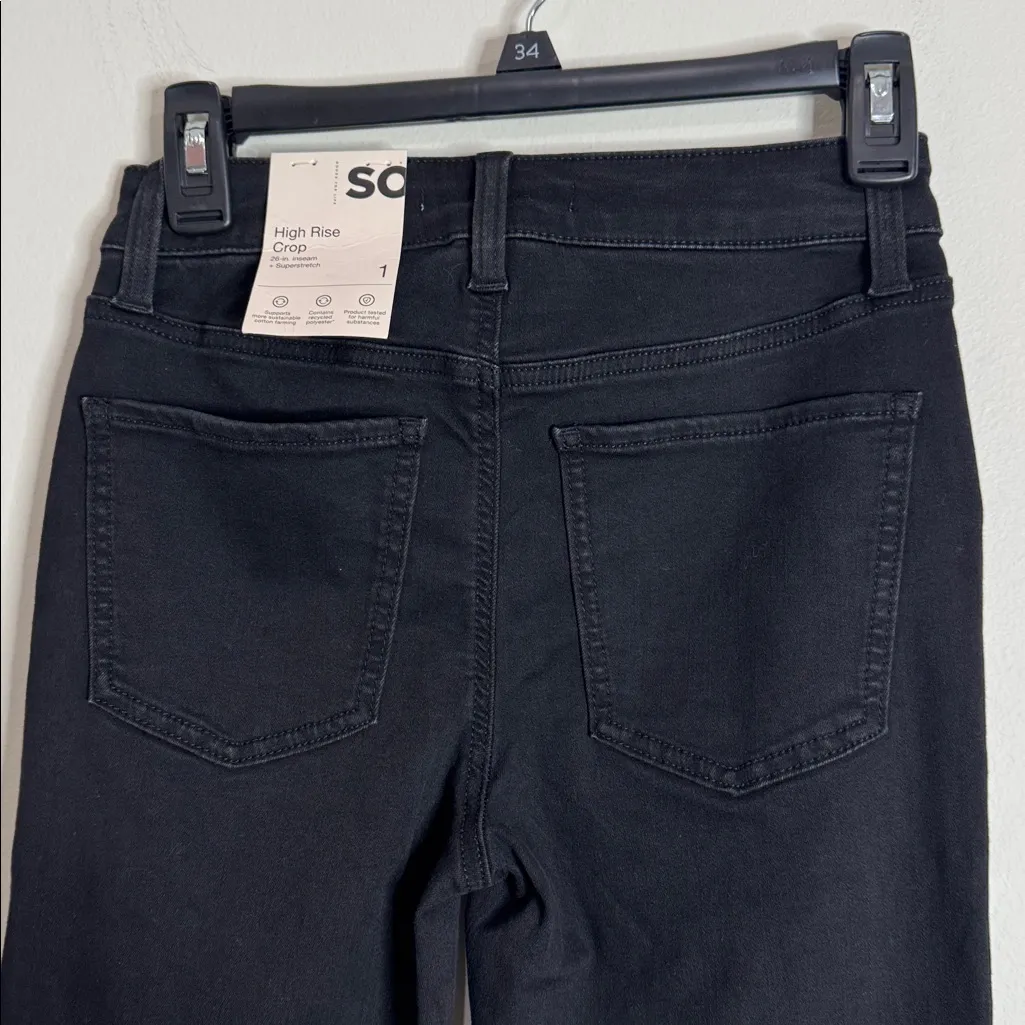 SO for Kohl's High Rise Crop 26-inseam Super Stretch Jeans Distressed size 25 - Image 4