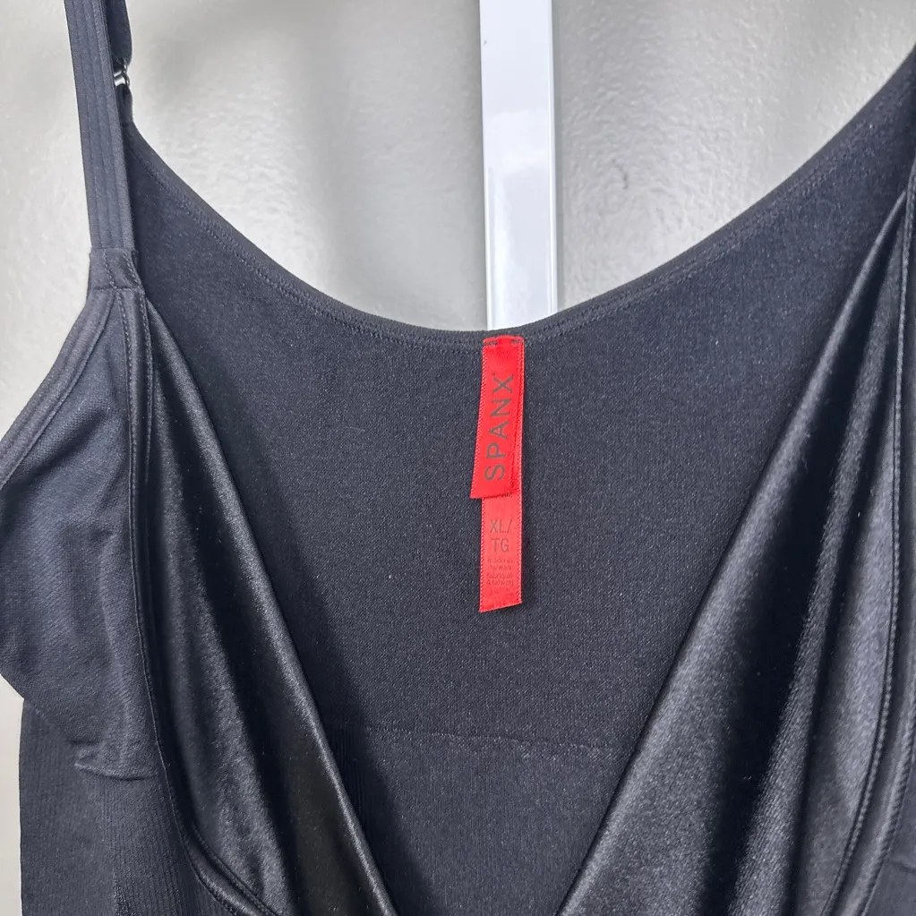 SPANX Slimmer & Shine Open-Bust Mid-Thigh Firm Bodysuit Size XL Black 2325 - Image 3