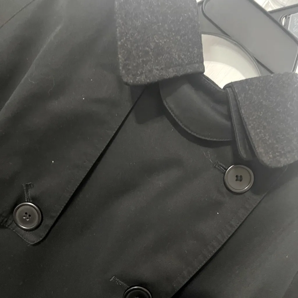 Joseph Abboud Elegant Black Trench Coat Size 40 - Image 2