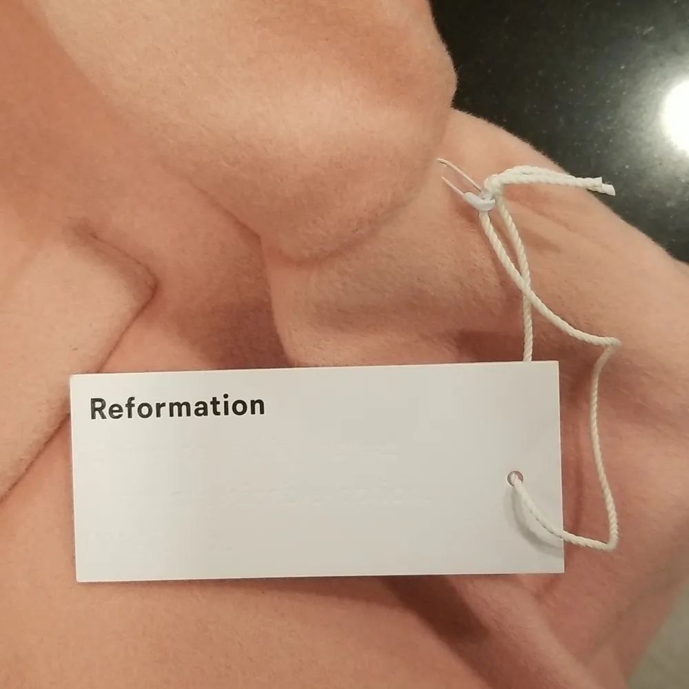 💕REFORMATION💕 Lester Coat ~ Faux Fur Shawl Collar Double Breasted Pink S NWT - Image 13