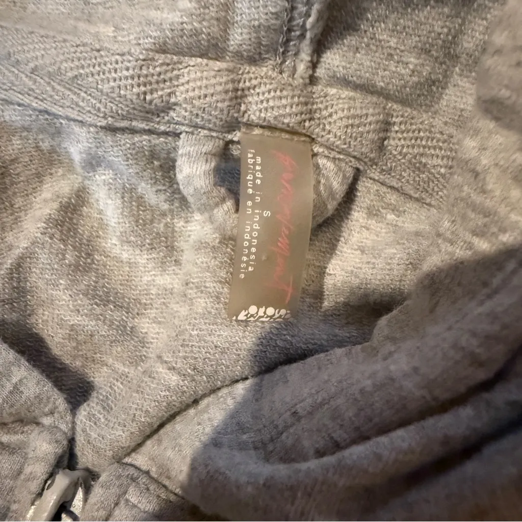 Free People Movement‎ Kadi Shrunken Hoodie Gray Women’s Size Small Cropped Zip - Image 5
