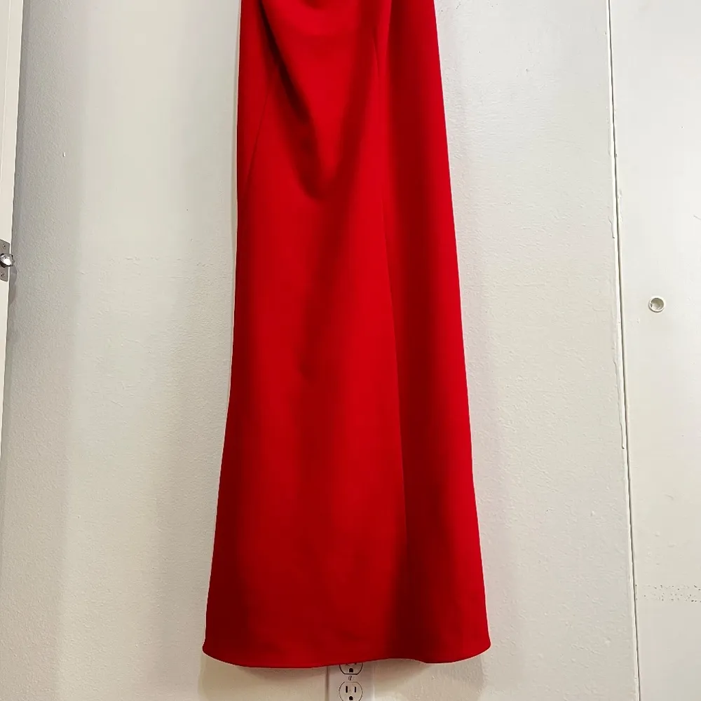 La Femme 27126 Asymmetrical Neck Strappy Back Hi Slit Gown - Image 8