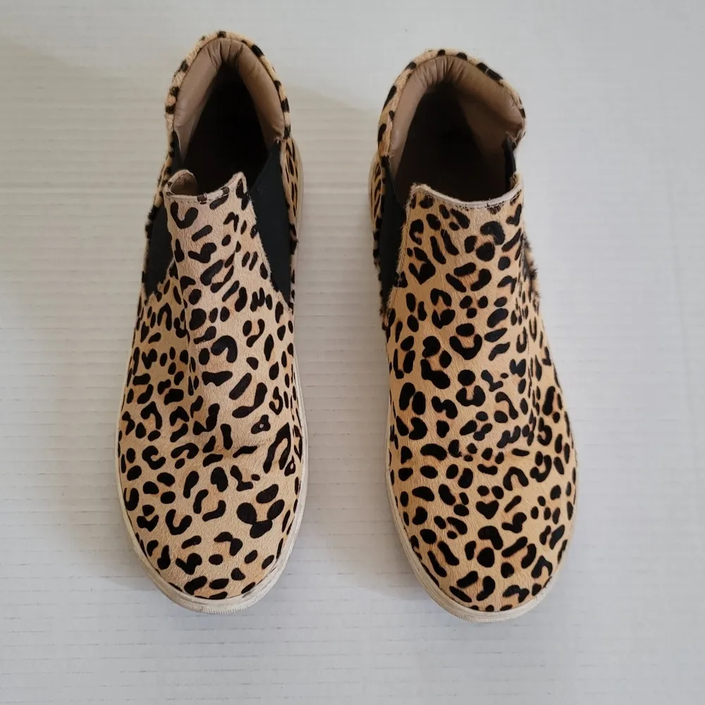 Coconuts By Matisse Harlan Leopard Animal Print High Top Real Fur Sneakers 8.5 - Image 3
