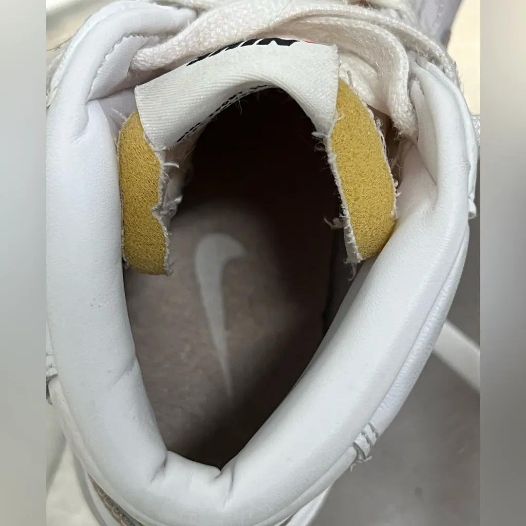 Nike Women’s White and Pink Blazer High Top Sneakers - Size 7 - VGUC - Image 8