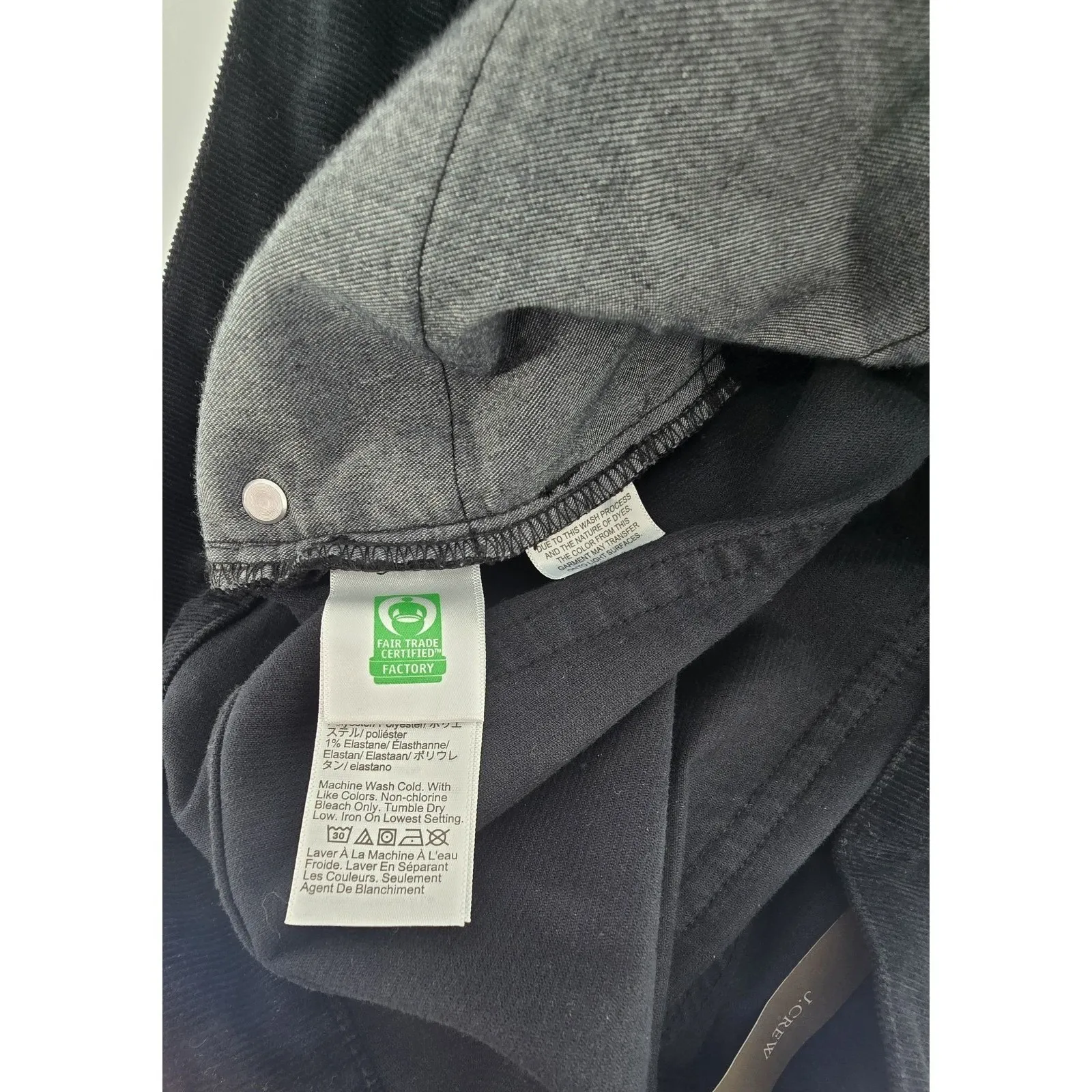 J.Crew Black Corduroy Wide Leg Pants 34 Plus Size 90s Vintage High Rise Boho - Image 5