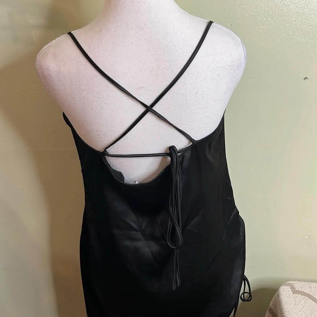 Anika teller x na-kd drawstring detail slip Mini dress, size 12 - Image 2