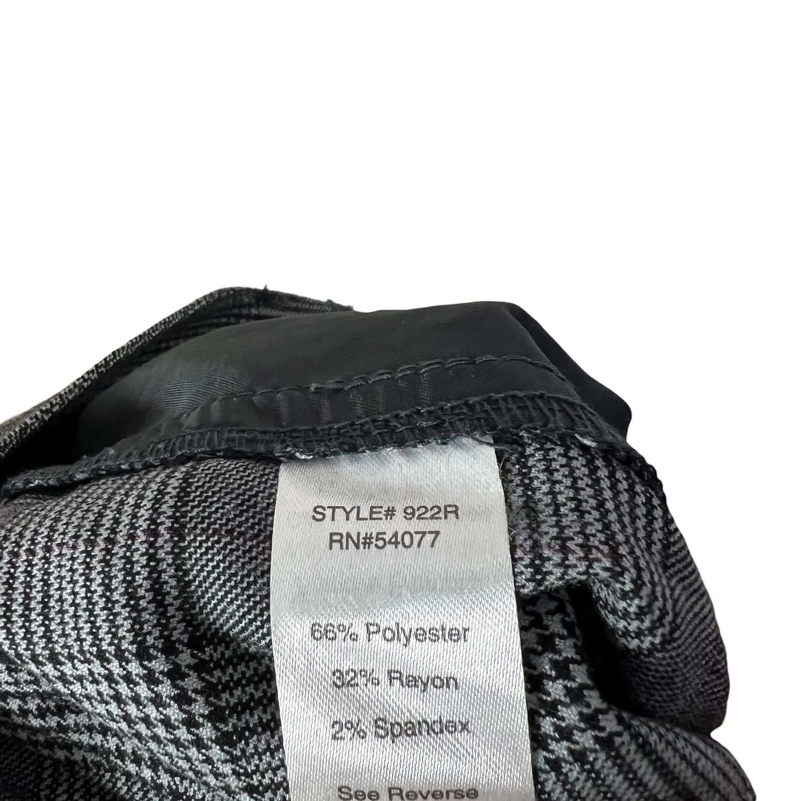 Cabi Plaid Flare Leg Pants Women's Size 6 Gray Black White Business Casual - Image 4