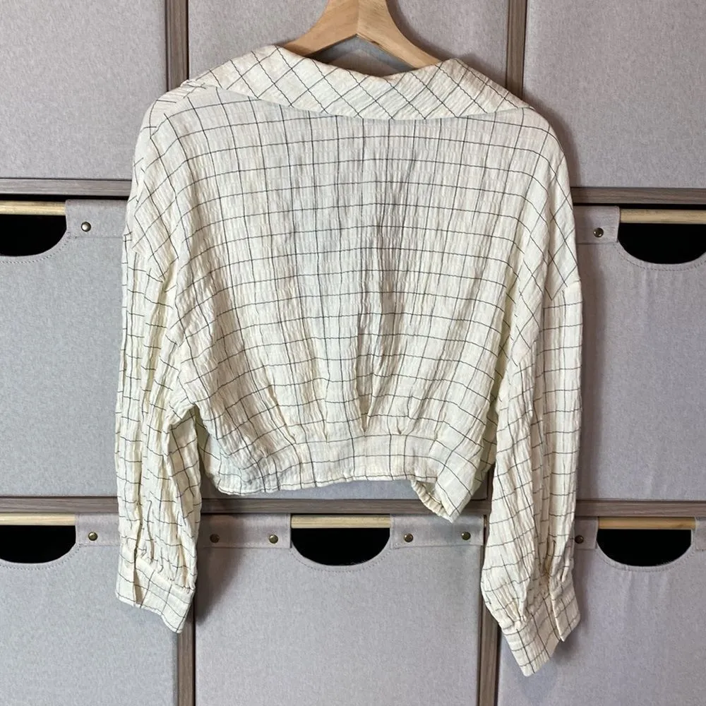 Zara crop plaid long sleeve - Image 4