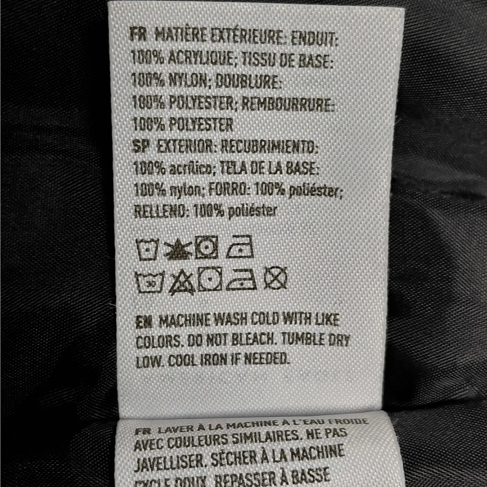 American Eagle Womens Puffer Jacket Size Small Black Multi Cropped Coat Cozy Y2K - Image 10