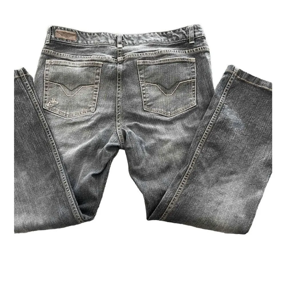 Harley Davidson Boot Cut Jeans in Black Size 12 Long Gray - Image 2