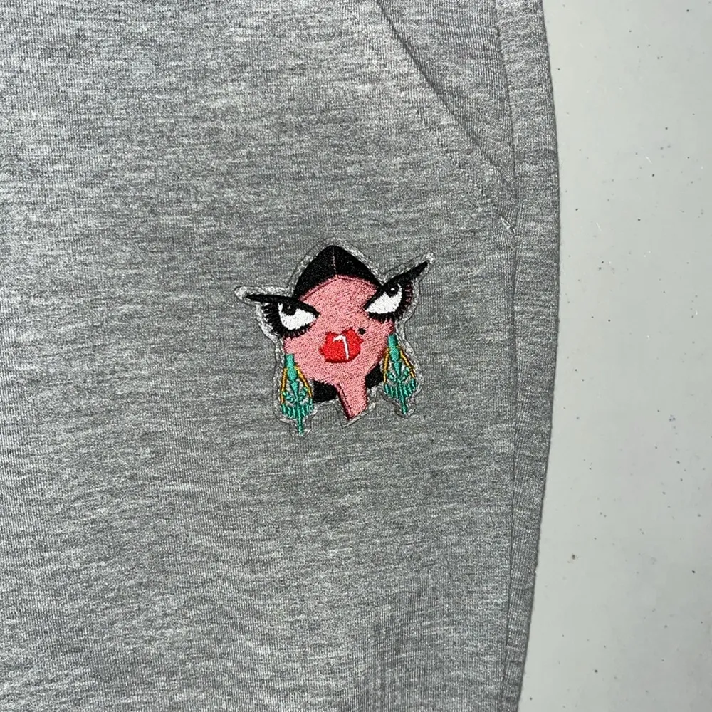 Badgley Mischka NWT Sz 1X Gray Elastic Waistband French Terry Jogger Sweatpants - Image 4