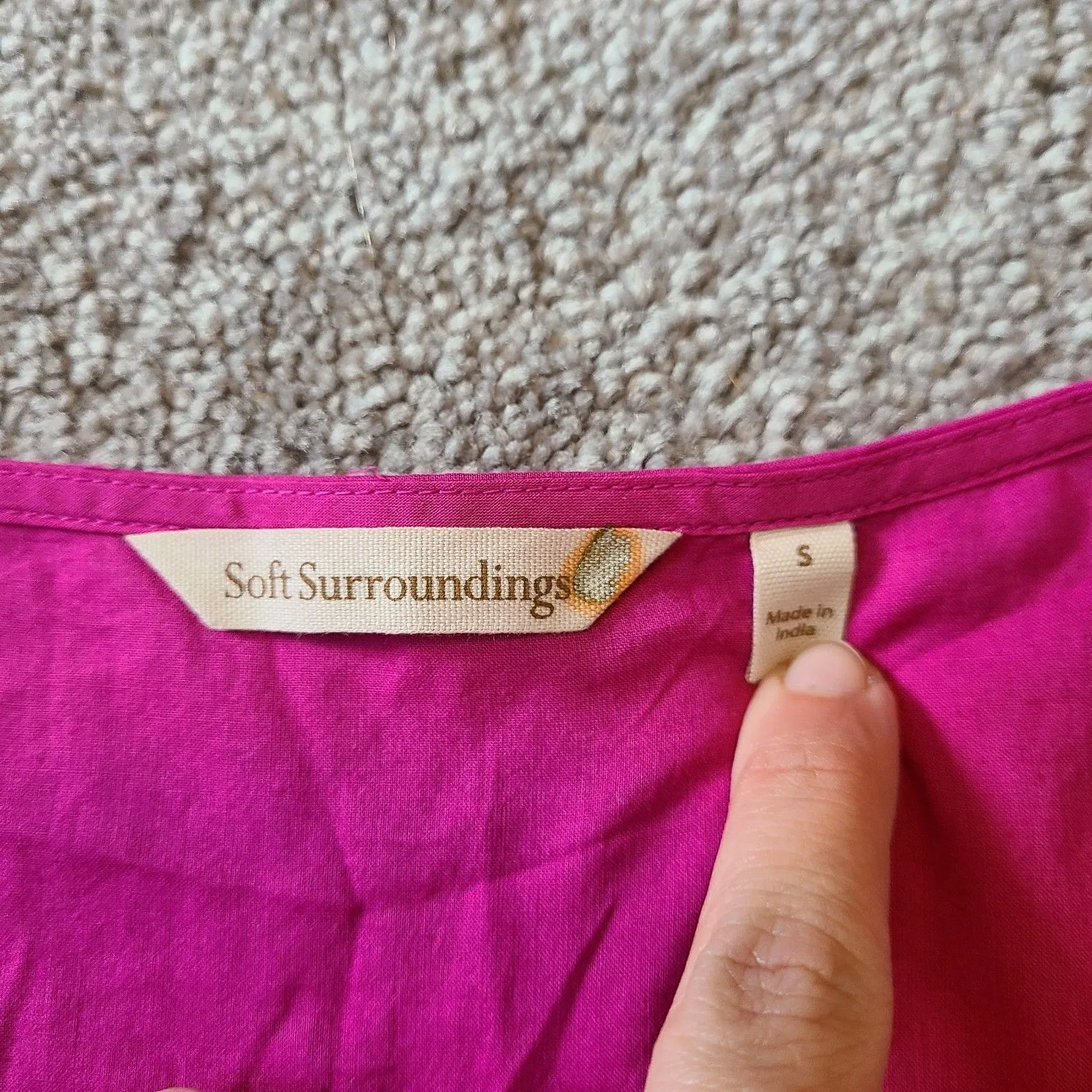 Soft Surroundings Size Small Embroidered Eyelet 100% Cotton Sleeveless Top Pink - Image 6