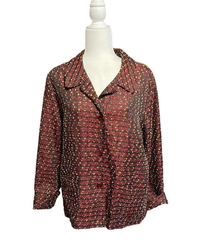 Dialogue Women's Button Front Jacket Blazer Shacket Coat Size XL - Image 9
