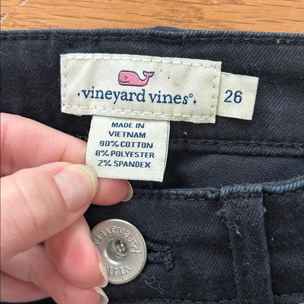 Vineyard Vines High Rise Skinny Black Jeans Women's Size 26 Stretch Streetwear - Image 3