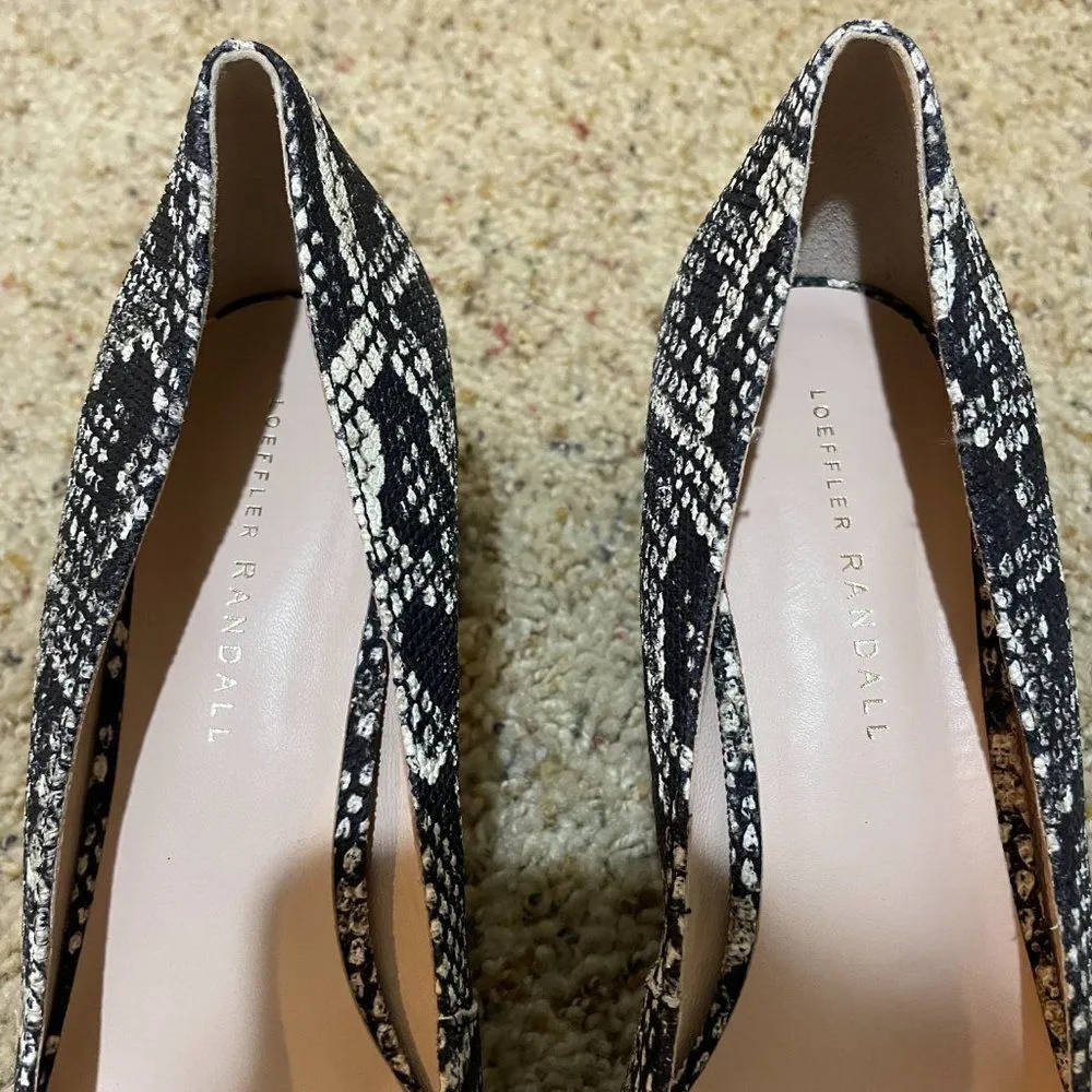 Loeffler Randall Snake Animal Reptile Print Block Heels Pumps Ina Round Toe - Image 4